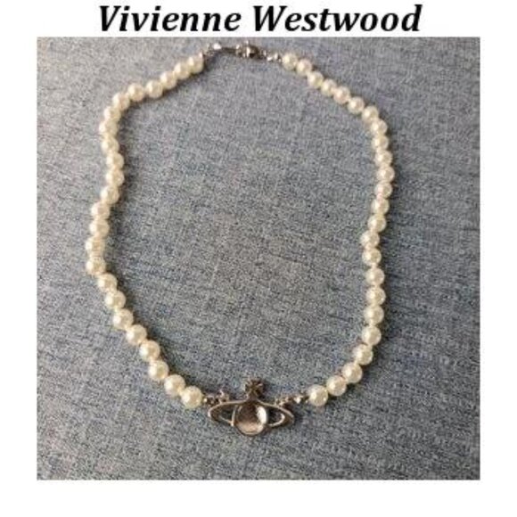 Vivienne Westwood Style Pearl Necklace Mini Bas Relief 1:1 - Picture 4 of 5